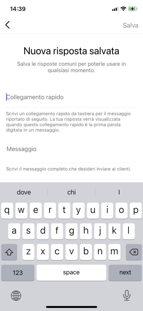 inserire una risposta automatica su instagram